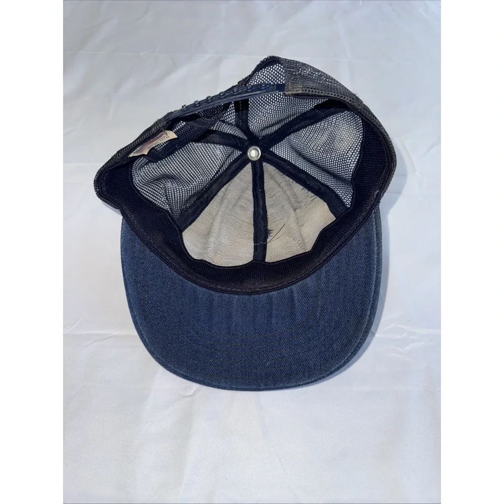 Vintage Carhartt Hat Blue Denim Centennial Patch SnapBack Cap USA 1989